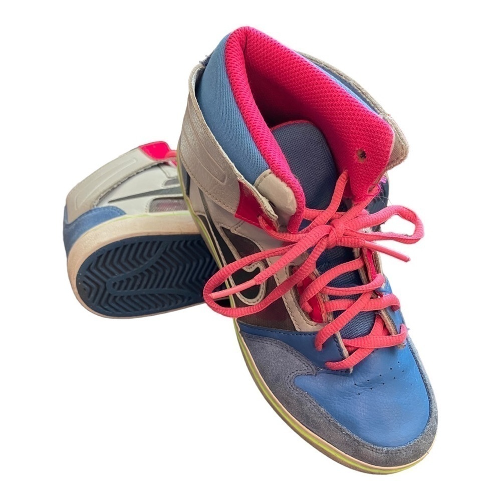 Nike Ruckus 2 High Grey Blue Fuchsia Skate Shoes 3Y